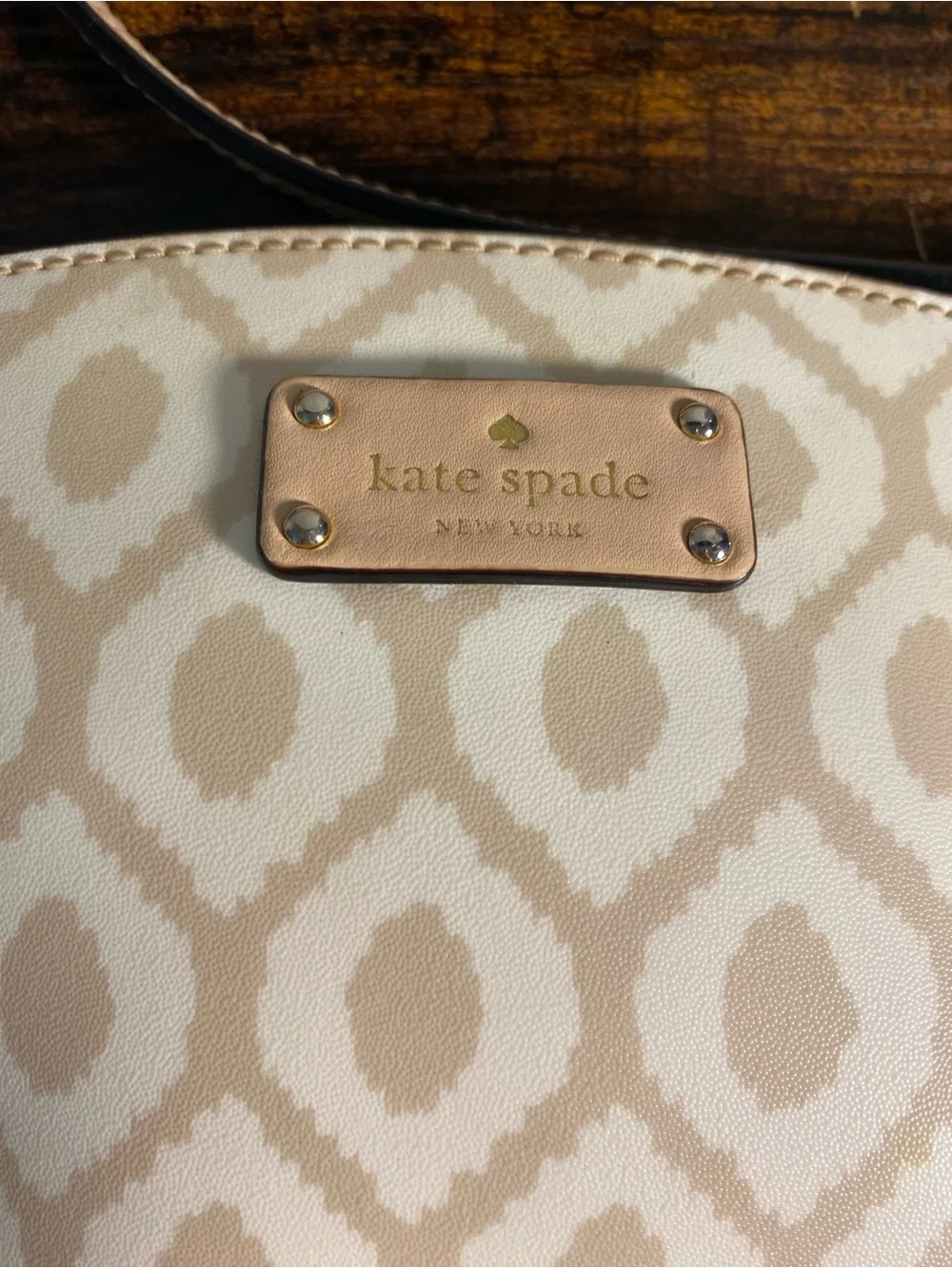 kate spade Cream and Tan Ikat Crossbody Bag
